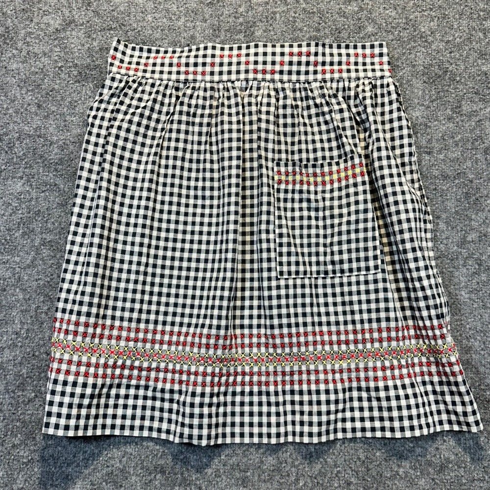 Handmade Gingham Half Apron Womens OS Black White Cottagecore Farmhouse Vintage